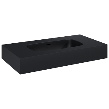 Umywalka ścienna 80,6x12x46 cm Elita Dimple 80 czarny mat RE040800027160