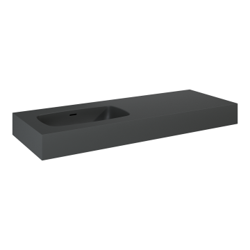 Umywalka ścienna 121x12x46 cm Elita Dimple 120 z lewej antracyt mat RE041201026010