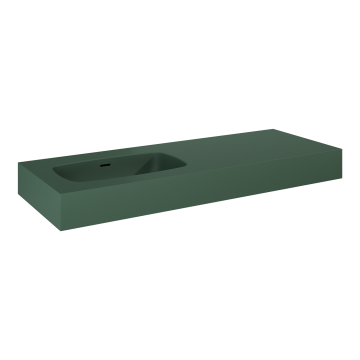 Umywalka ścienna 121x12x46 cm Elita Dimple 120 z lewej forest green matt RE041201027010