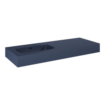 Umywalka ścienna 121x12x46 cm Elita Dimple 120 z lewej navy blue matt RE041201027030