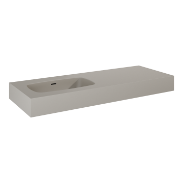 Umywalka ścienna 121x12x46 cm Elita Dimple 120 z lewej fume matt RE041201027020