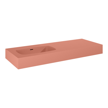 Umywalka ścienna 121x12x46 cm Elita Dimple 120 z lewej terra pink matt RE041201026600