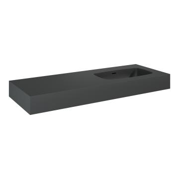 Umywalka ścienna 121x12x46 cm Elita Dimple 120 z prawej antracyt mat RE041202026010
