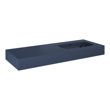 Umywalka ścienna 121x12x46 cm Elita Dimple 120 z prawej navy blue matt RE041202027030