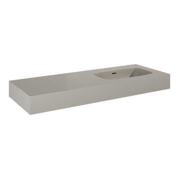Umywalka ścienna 121x12x46 cm Elita Dimple 120 z prawej fume matt RE041202027020