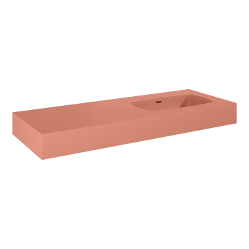 Umywalka ścienna 121x12x46 cm Elita Dimple 120 z prawej terra pink matt RE041202026600
