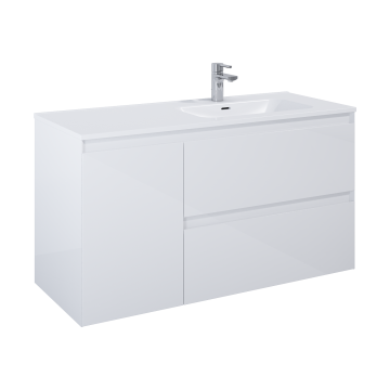 Szafka podumywalkowa z koszem Cargo 120x63,5x45,8 cm Elita Split 120 z prawej biały połysk RE011205258060