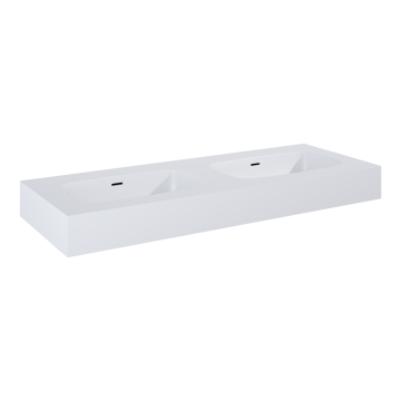 Umywalka ścienna 121x12x46 cm Elita Dimple 120 duo bez otw. biały mat RE041200025290