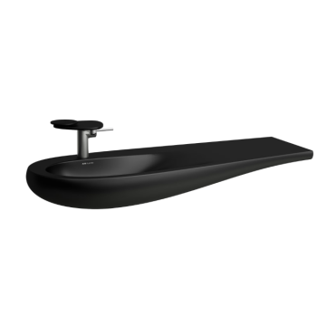 Umywalka ścienna z blatem po prawej stronie Laufen IL Bagno Alessi One 1200x500/350 mm z otw. czarny mat H8149737161041