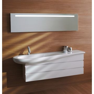 Umywalka ścienna z blatem po prawej Laufen IL Bagno Alessi One 1200x500/350 mm bez otw. biały mat H8149737571091