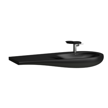 Umywalka ścienna z blatem po lewej Laufen IL Bagno Alessi One 1200x500/350 mm z 1 otw. czarny mat H8149747161041