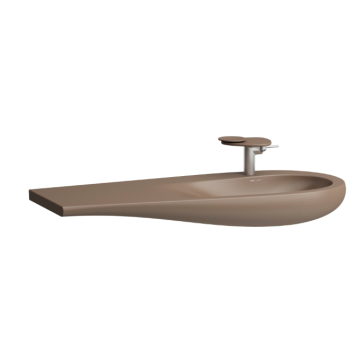 Umywalka ścienna z blatem po lewej Laufen IL Bagno Alessi One 1200x500/350 mm bez otw. caffe mat H8149741881091