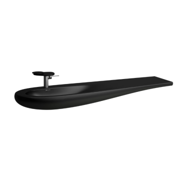 Umywalka ścienna Laufen IL Bagno Alessi One 1600x500/350 mm z otw. czarny mat H8149717161041