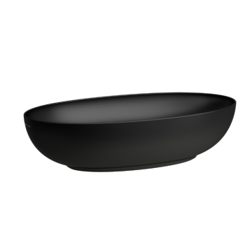 Umywalka nablatowa Laufen IL Bagno Alessi 700x380 mm bez otw. czarny mat H8189777161121