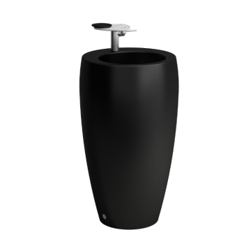 Umywalka wolnostojąca Laufen IL Bagno Alessi Ø530x900 mm bez otw. czarny mat H8119727161091