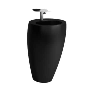 Umywalka przyścienna Laufen IL Bagno Alessi 520x530 mm z otw. czarny mat H8119717161041
