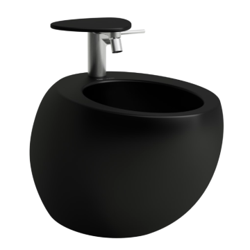 Bidet podwieszany Laufen IL Bagno Alessi 390x585 mm czarny mat H8309717163041