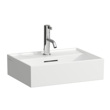 Umywalka ścienna 450x340 mm Laufen Kartell z otw. czarny połysk H8153300201041