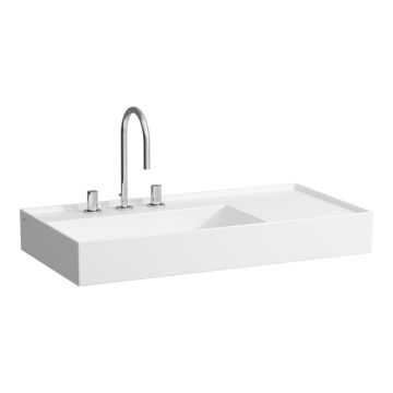 Umywalka ścienna ze szlifowanym spodem 900x460 mm Laufen Kartell bez otw. grafit mat H8183387581121