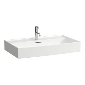 Umywalka ścienna ze szlifowanym spodem 800x460 mm Laufen Kartell z otw. czarny mat H8163367161041