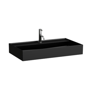 Umywalka ścienna 800x460 mm Laufen Kartell bez otw. czarny mat H8103367161091
