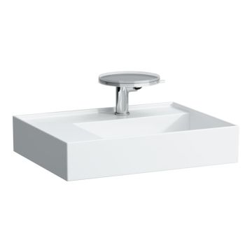 Umywalka ścienna szlifowana 600x460 mm Laufen Kartell bez otw. czarny połysk H8183350201121