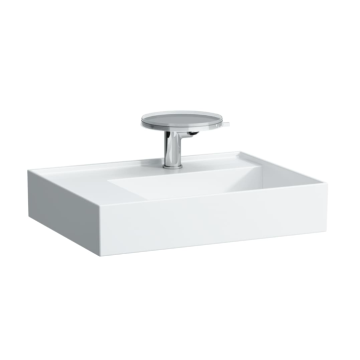 Umywalka ścienna szlifowana 600x460 mm Laufen Kartell z 3 otw. czarny połysk H8183350201581