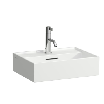 Umywalka ścienna szlifowana 450x340 mm Laufen Kartell bez otw. grafit mat H8183307581091