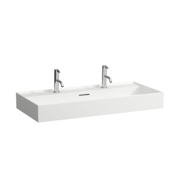 Umywalka ścienna 1000x460 mm Laufen Kartell z 2 otw. biały mat H8103377571071