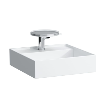 Umywalka ścienna szlifowana 460x460 mm Laufen Kartell z 3 otw. grafit mat H8183317581581
