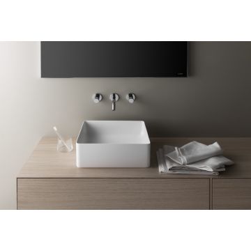 Umywalka nablatowa 360x360 mm Laufen Living Square bez otw. grafit mat H8114337581121