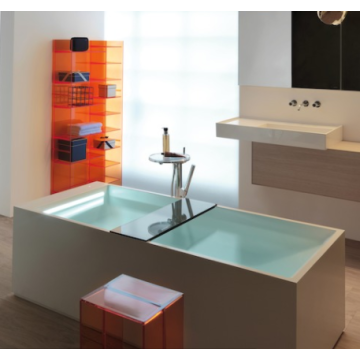 Półka na wannę 750x250x15 mm Laufen Kartell szary dymiony H3853320850001