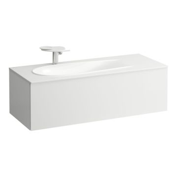Szafka podumywalkowa z niecką z lewej strony 1195x490 mm Laufen IlBagnoAlessi biały mat H4304410972601