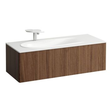 Szafka podumywalkowa z niecką z lewej strony 1195x490 mm Laufen IlBagnoAlessi noce canaletto H4304410976301
