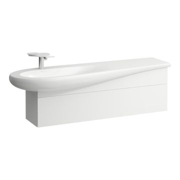 Szafka podumywalkowa z niecką z lewej strony 1350x320 mm Laufen IlBagnoAlessi biały mat H4304510972601