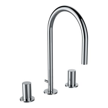Bateria umywalkowa dwuuchwytowa trójotworowa Laufen Kartell chrom H3123330042211