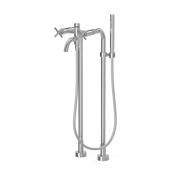 Bateria dwuuchwytowa Tres Montblanc wolnostojąca wannowa i prysznicowa chrom 28319401