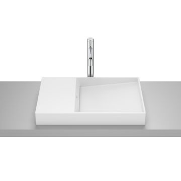 Umywalka nablatowa 60x38x8 cm Roca Horizon bez otw. biały mat A32727962B