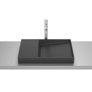 Umywalka nablatowa 60x38x8 cm Roca Horizon bez otw. czarny mat A32727908B