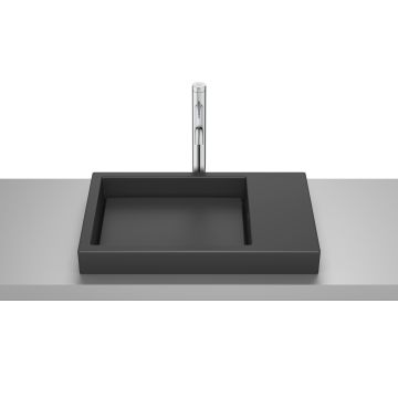 Umywalka blatowa 60x38x7 cm Roca Horizon bez otw. czarny mat A32727508B