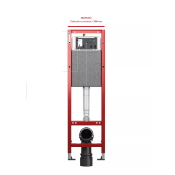 Stelaż do WC podtynkowy TECEbase uruchamianie z przodu 2/4l 320 x 1120 x 135 mm 9400440