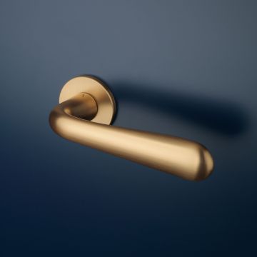 Klamka Enger Aprile Gardenia rozeta R super Slim 5mm złoty matowy ASGARDENIAR5SKG