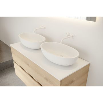 Umywalka nablatowa 55x32 cm Riho Limited Escala bez otw. biała W030001105