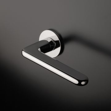 Klamka Enger Aprile Lira rozeta R super Slim 5mm chrom polerowany ASLIRAR5SLC