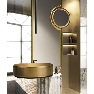 Umywalka nablatowa 40 cm Gessi VENTI20 stal szczotkowana 65601239