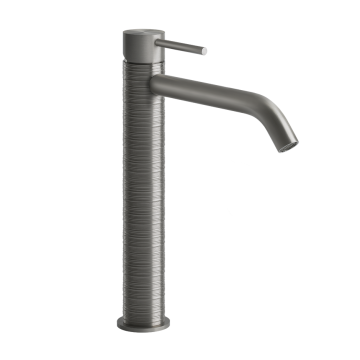 Bateria umywalkowa z długą wylewką Gessi 316 Trame stal szczotkowana 54306239