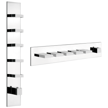 Bateria natryskowa termostatyczna 5-drożna Gessi Rettangolo chrom 43030031