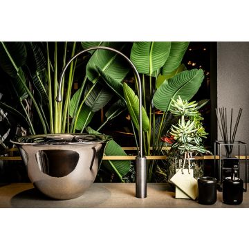 Umywalka nablatowa 50 cm Gessi Goccia bez otw. srebrna 39135519