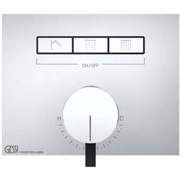 Bateria natryskowa termostatyczna z trzema funkcjami Gessi Hi-fi Mixer chrom 63081031
