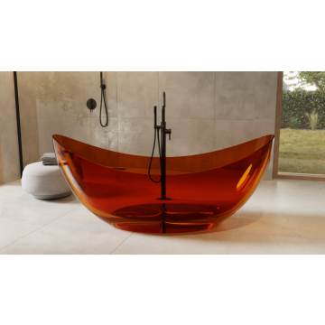 Wanna wolnostojąca 180x80 cm z syfonem chrom Besco Axya earth rust WAA-180-ERC